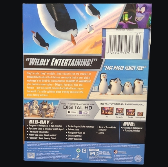 BLU-RAY+DVD "PENGUINS OF MADAGASCAR             2 DISC SET - Picture 3 of 3